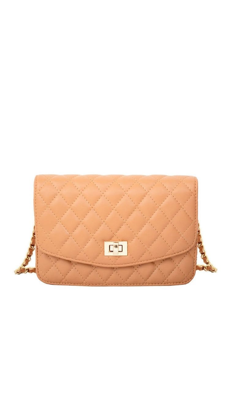 Amanda Quilted Crossbody Bag - Beige