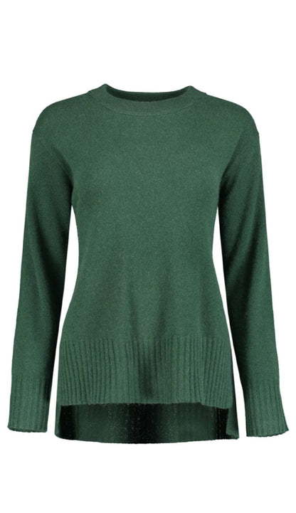green cashmere crewneck sweater 