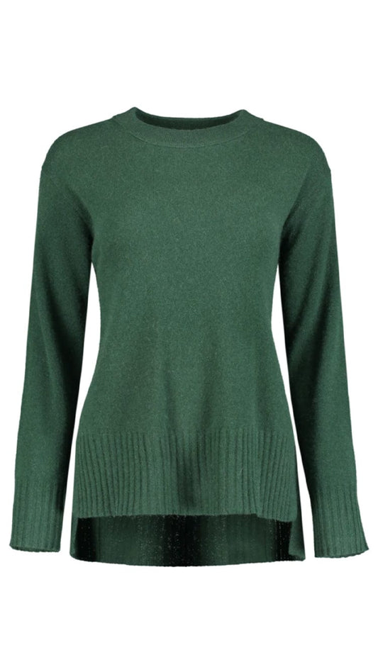 green cashmere crewneck sweater 