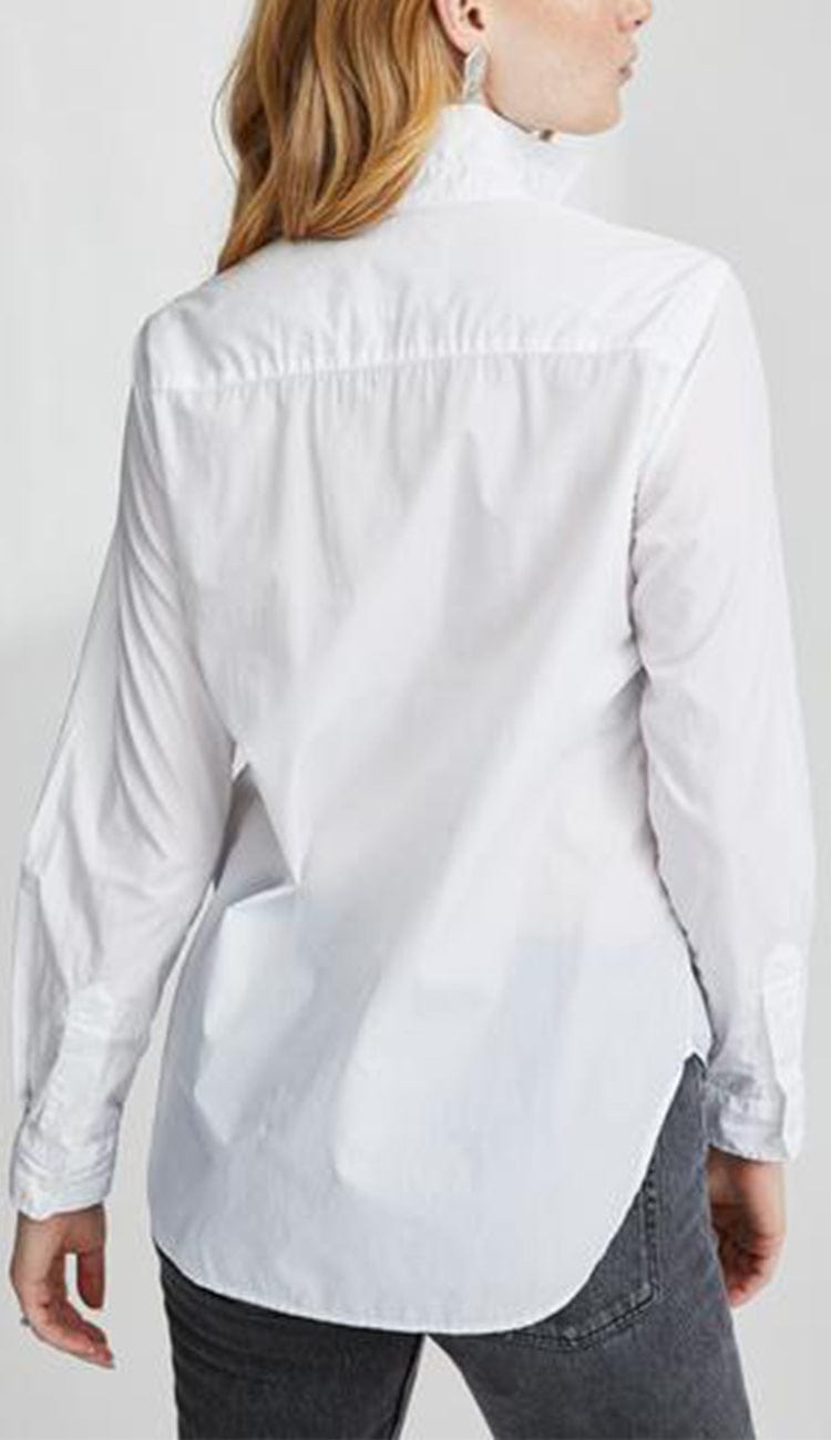 frank italian white poplin white button down by frank and eileen back view