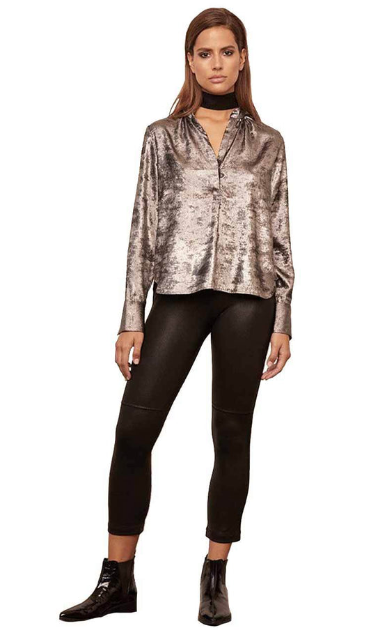 gemma coated vegan leather skimmer front view p1