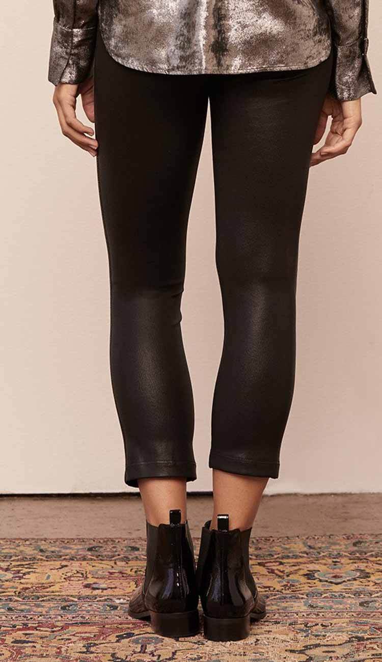 gemma coated vegan leather skimmer front view back view