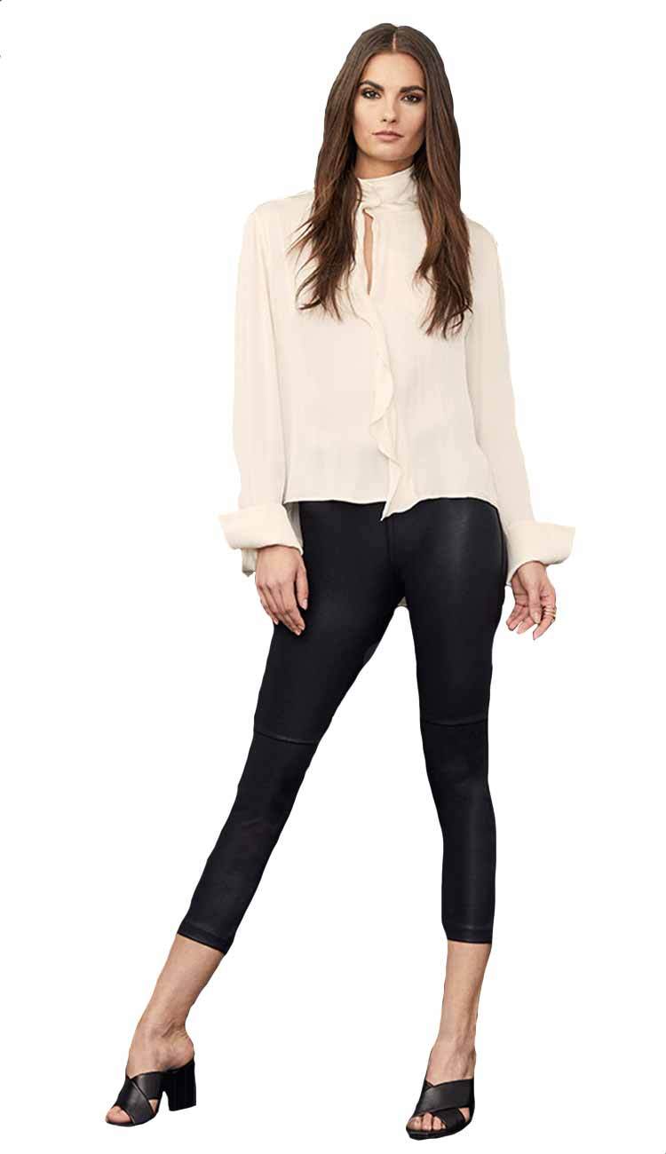coated gemma skimmer mid-rise vegan leather by David Lerner