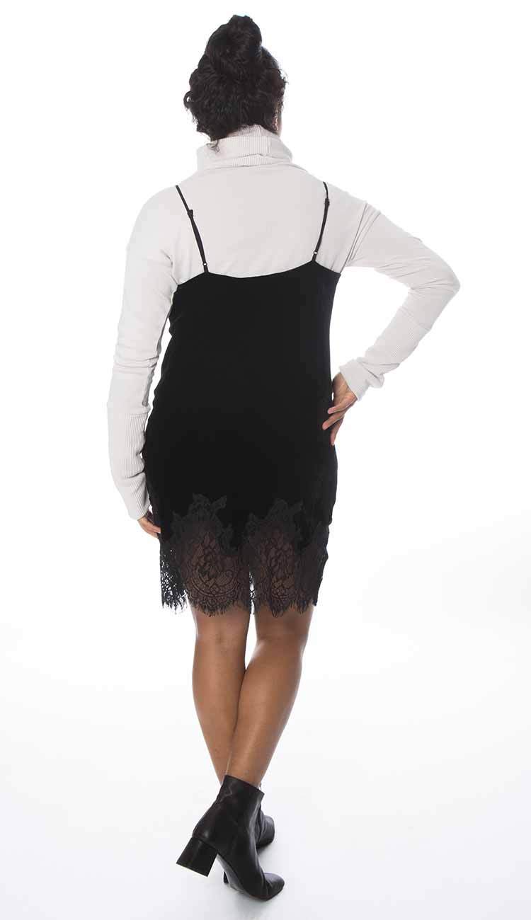 Anastasia velvet and lace dress back view