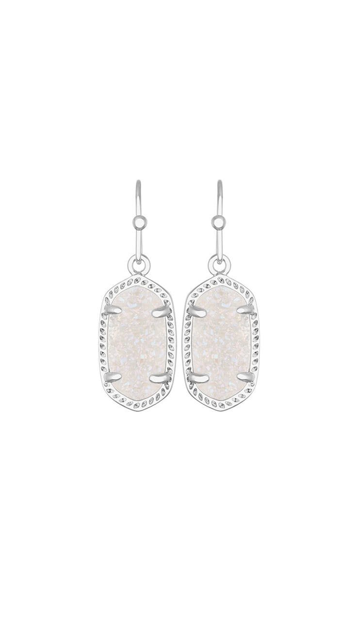 Iridescent Drusy Lee Earrings set in Rhodium BY KENDRA SCOTT