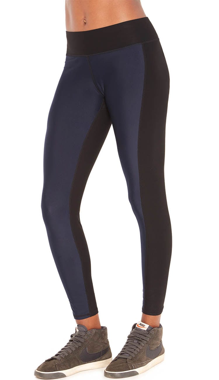 knock em out tall band leggings navy and black by terez
