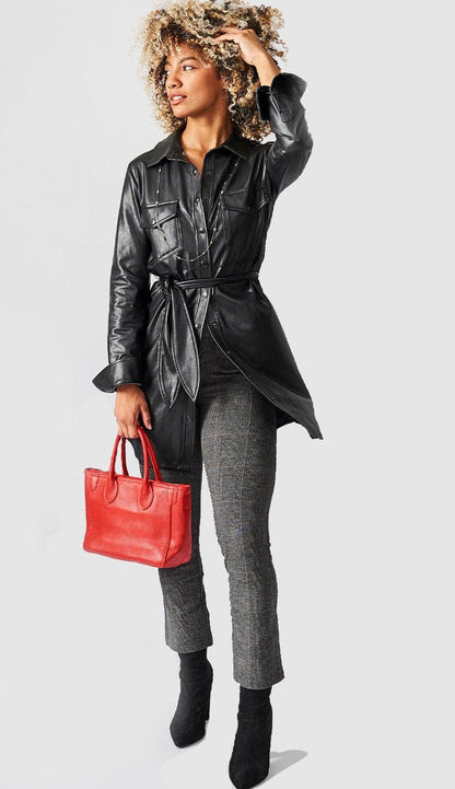 Jordan shirt dress worn as a top with plaid pants - David Lerner