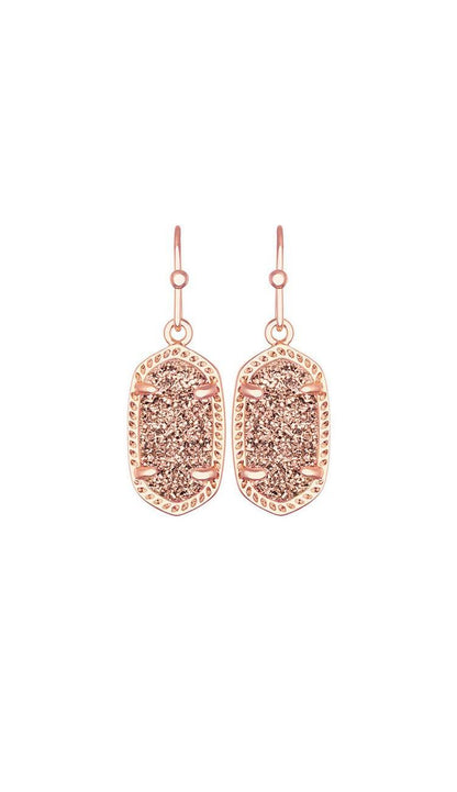Rose Gold Drusy Lee earrings by Kendra Scott