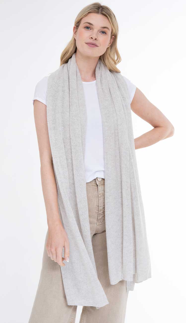 Breezy Travel Wrap by Alashan Cashmere at Paula and Chlo Latte