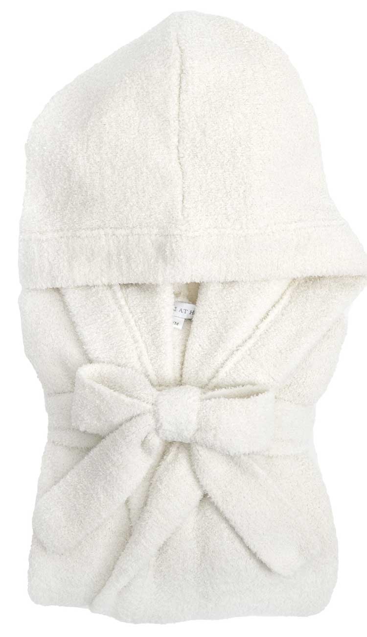 Little Giraffe Dolce Hoodie cover up Chenille Robe in Cream