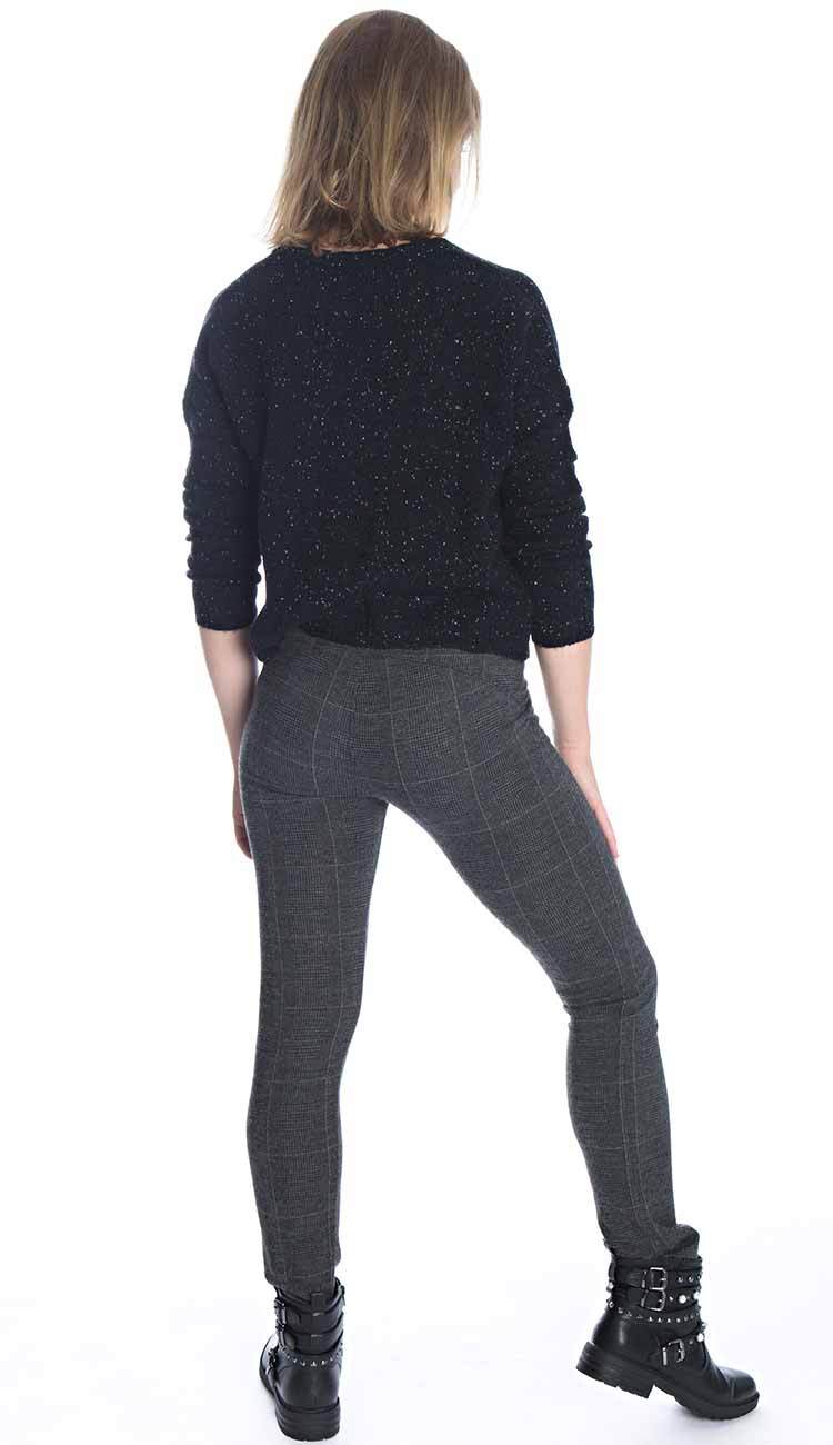distressed cashmere v-neck sweater back view by autumn cashmere back full view