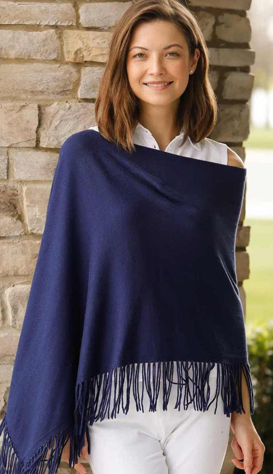 Midnight Blue Cotton Fringe Topper - Caroline Grace at Paula & Chlo