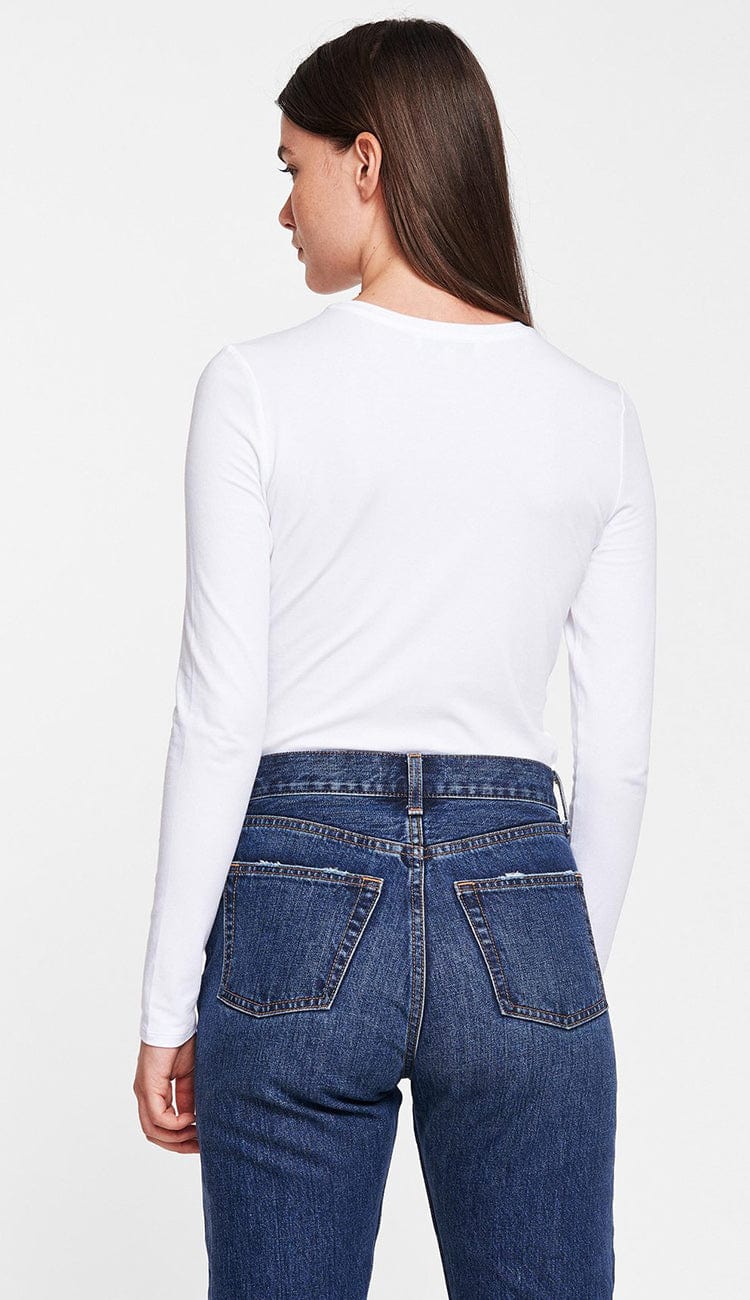 Modal Cotton Tee in white back view by White + Warren