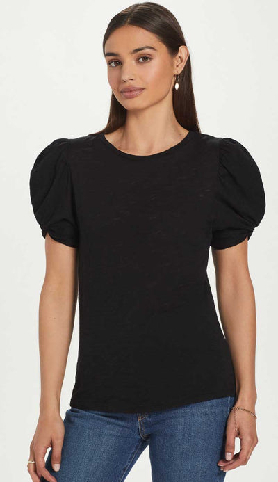 Mutton Sleeve knot top in black by Goldie - Paula & Chlo