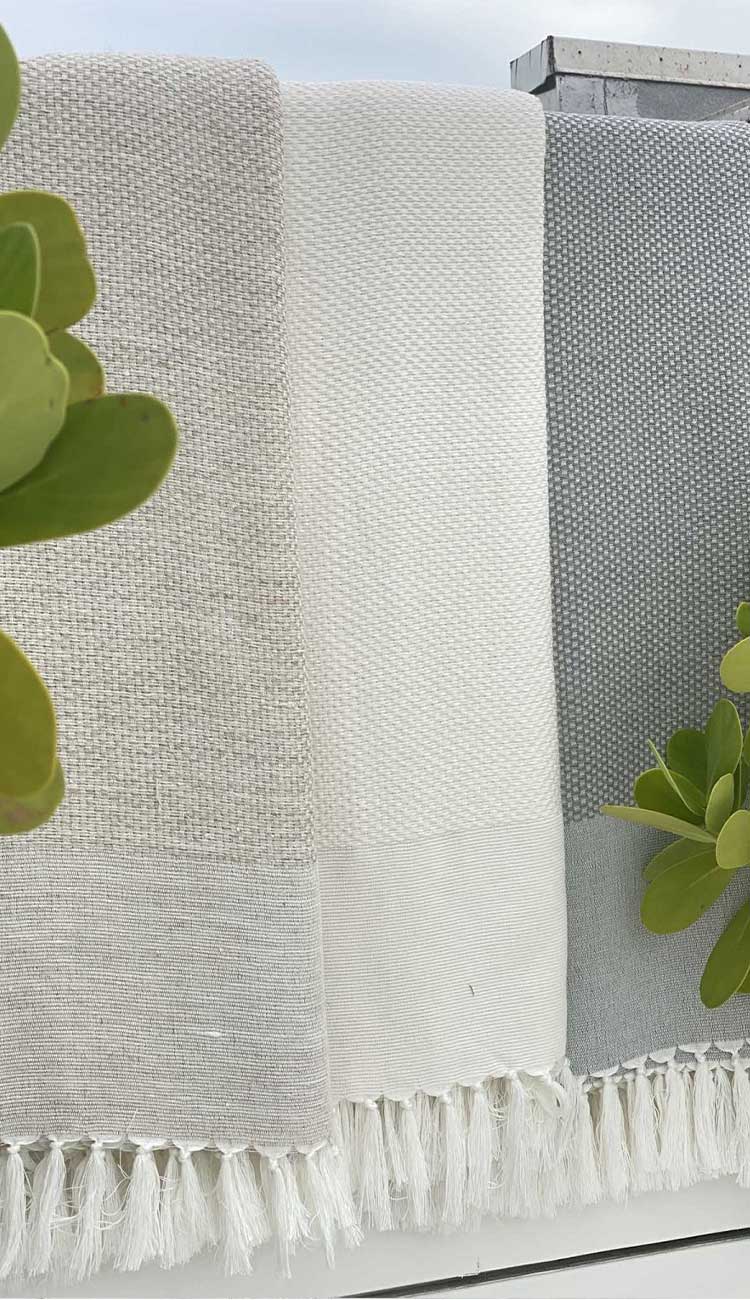 Mykonos throws - bamboo and cotton fiber super soft throw - paula and chlo