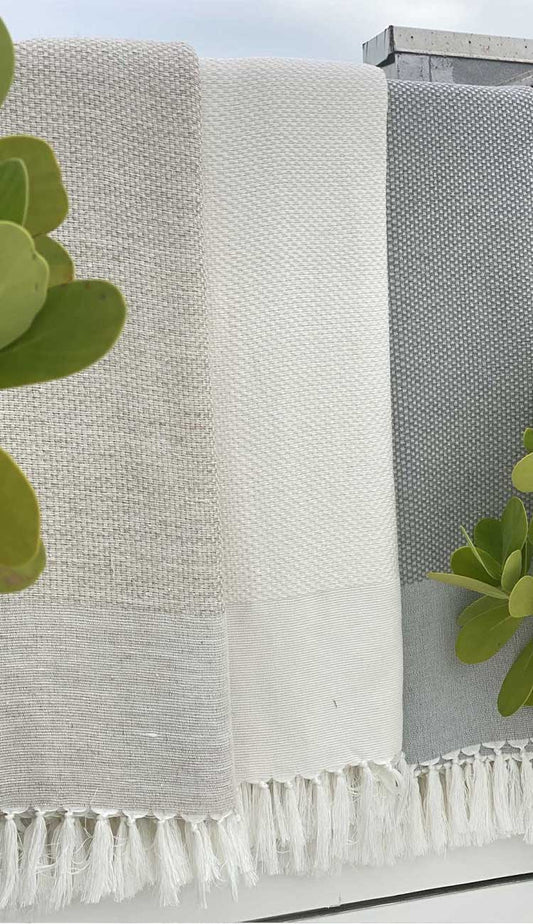 Mykonos throws - bamboo and cotton fiber super soft throw - paula and chlo
