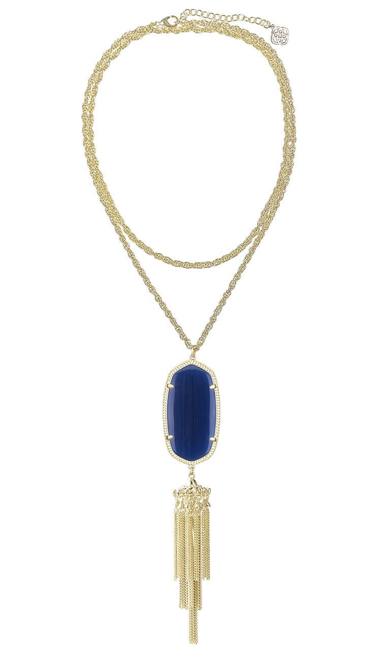 Kendra Scott Rayne in Gold store and Dark Blue Lapiz