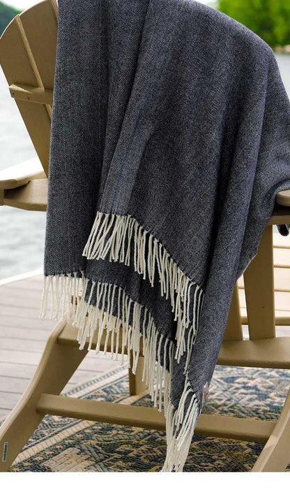 Cotton / Acrylic - The Adirondack Herringbone Woven Throw