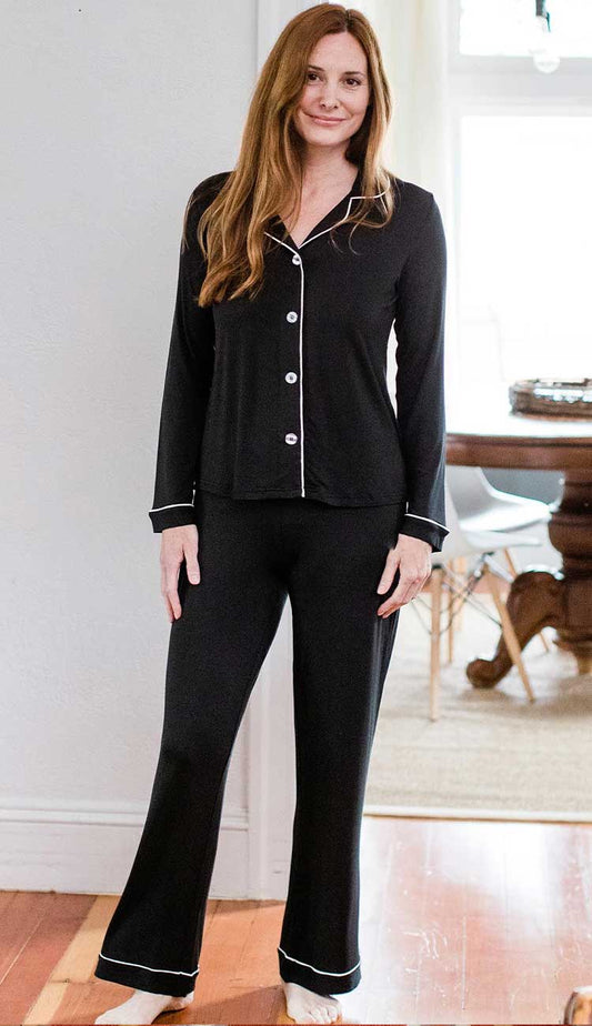 Amber Classic Button Front Bamboo Pajama Set by Yala - Paula & Chlo