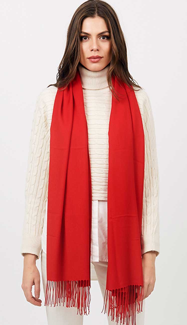 pia rossini red pashmina - paula and chlo