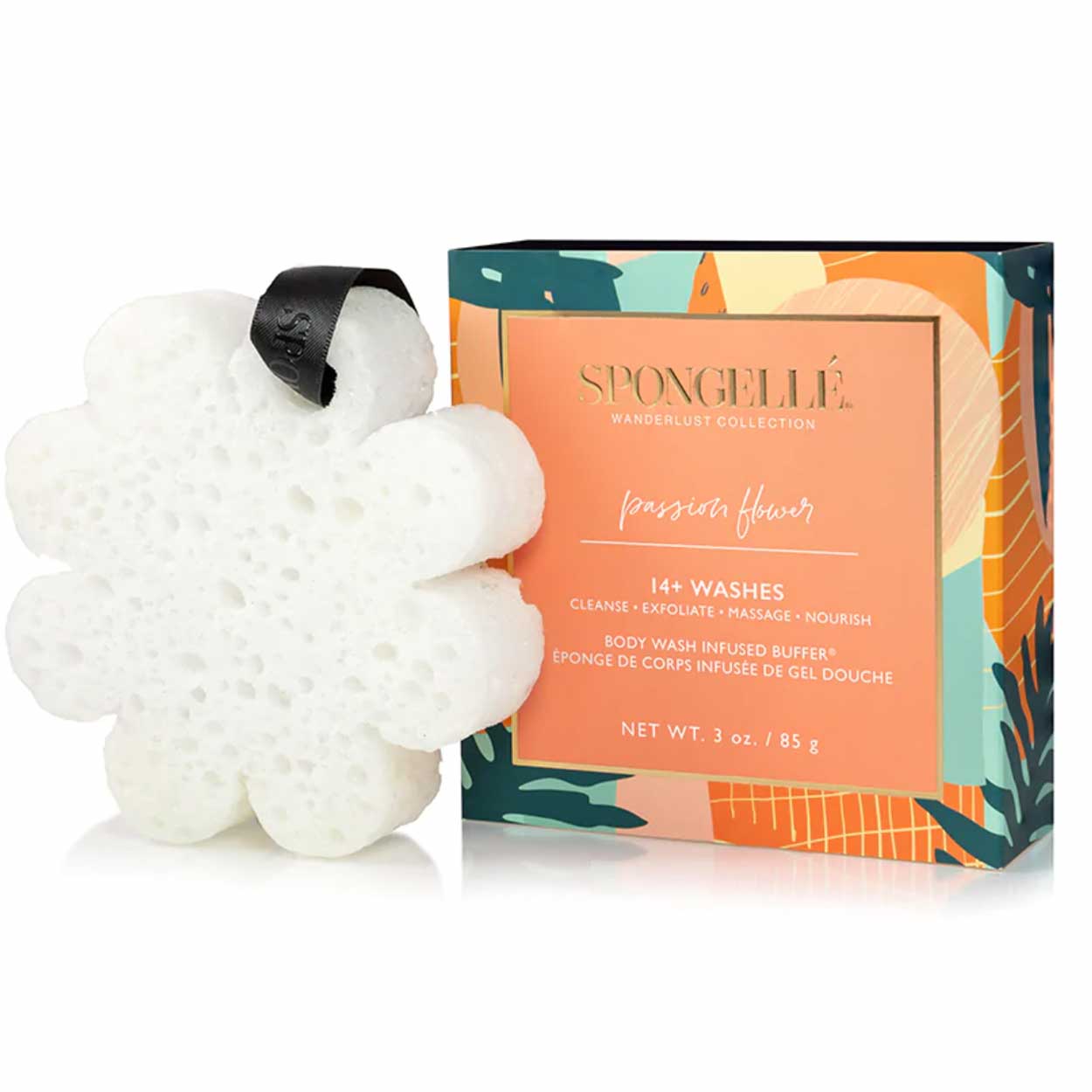 Passion Flower Spongelle - the all in one body wash infused sponge. 20 + uses.