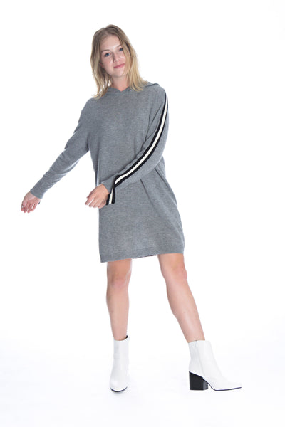 cashmere athletic hoodie tunic front view 2