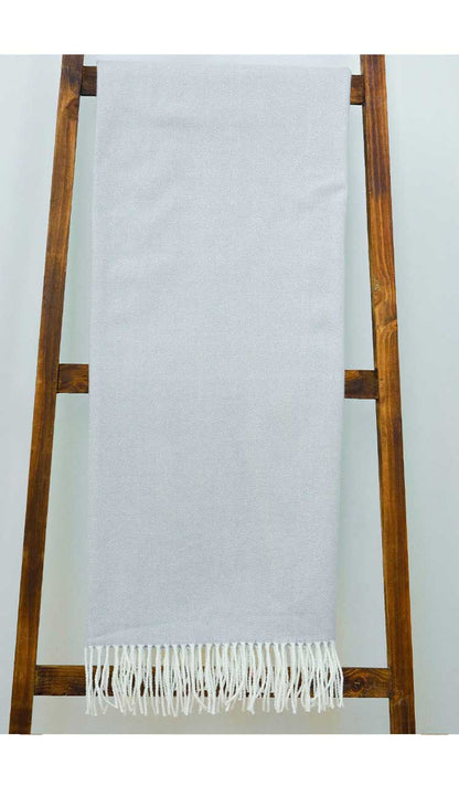 Pewter Adirondack Herringbone Woven Throw - Paula & Chlo