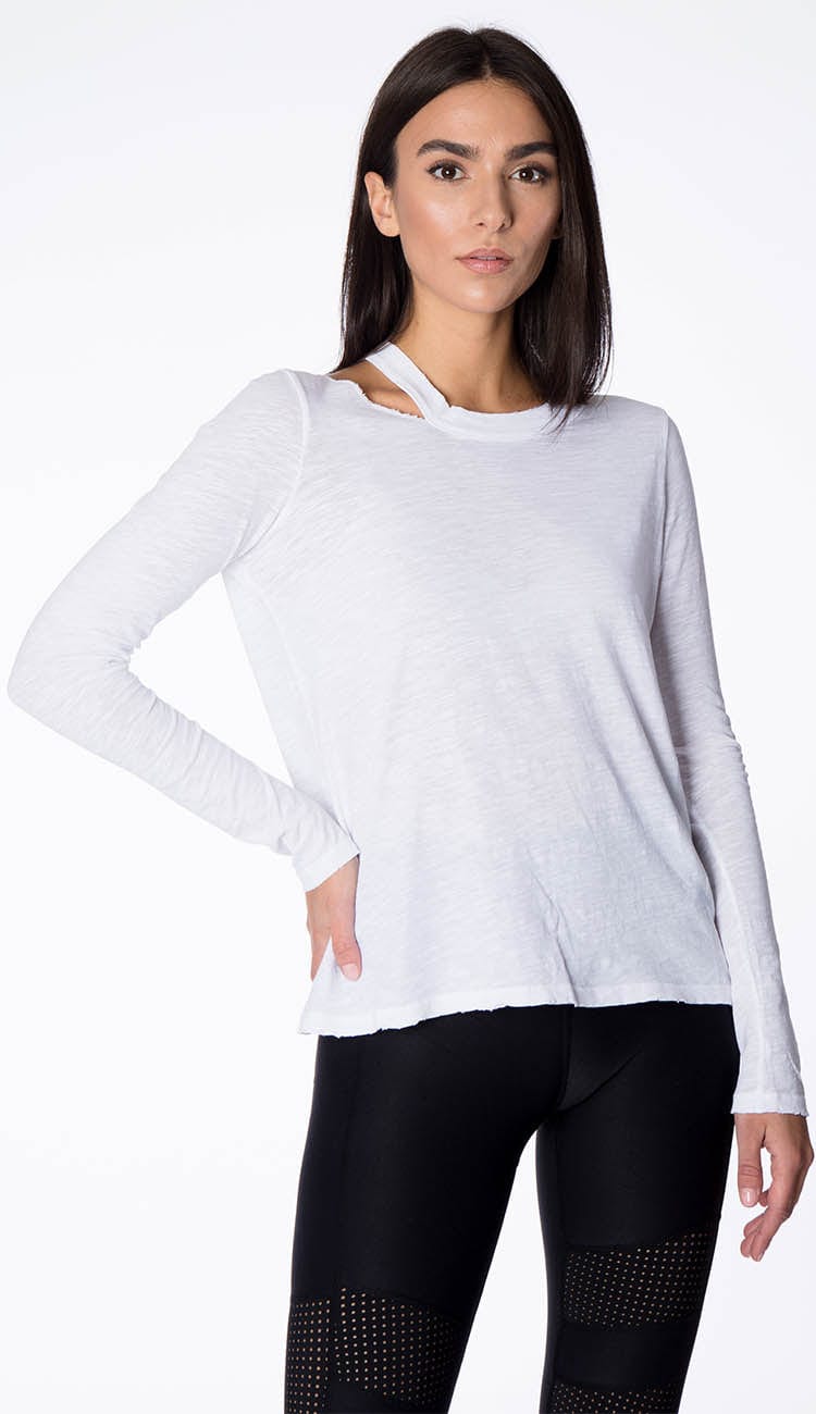 Alexa Long Sleeve tee shirt with distressing by Philanthropy