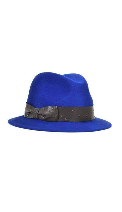 porkpie hat in blue by Eugenia Kim