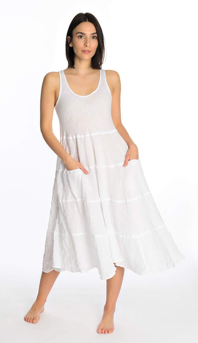 Raffi White Linen Dress by CP Shades 