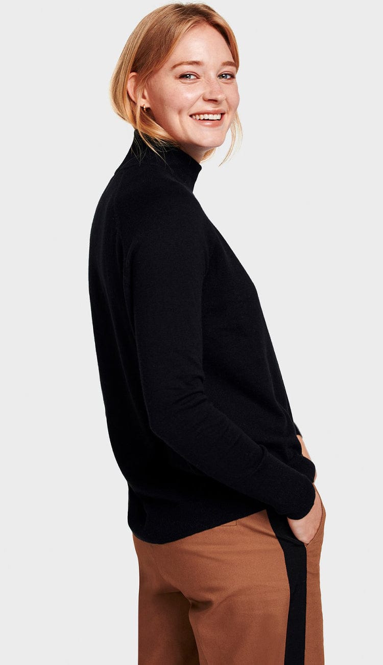 white and warren raglan silk turtleneck side view