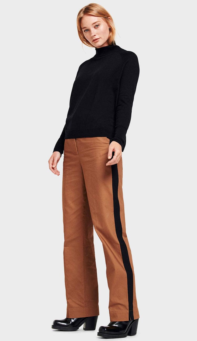 raglan turtleneck black silk full view white and warren