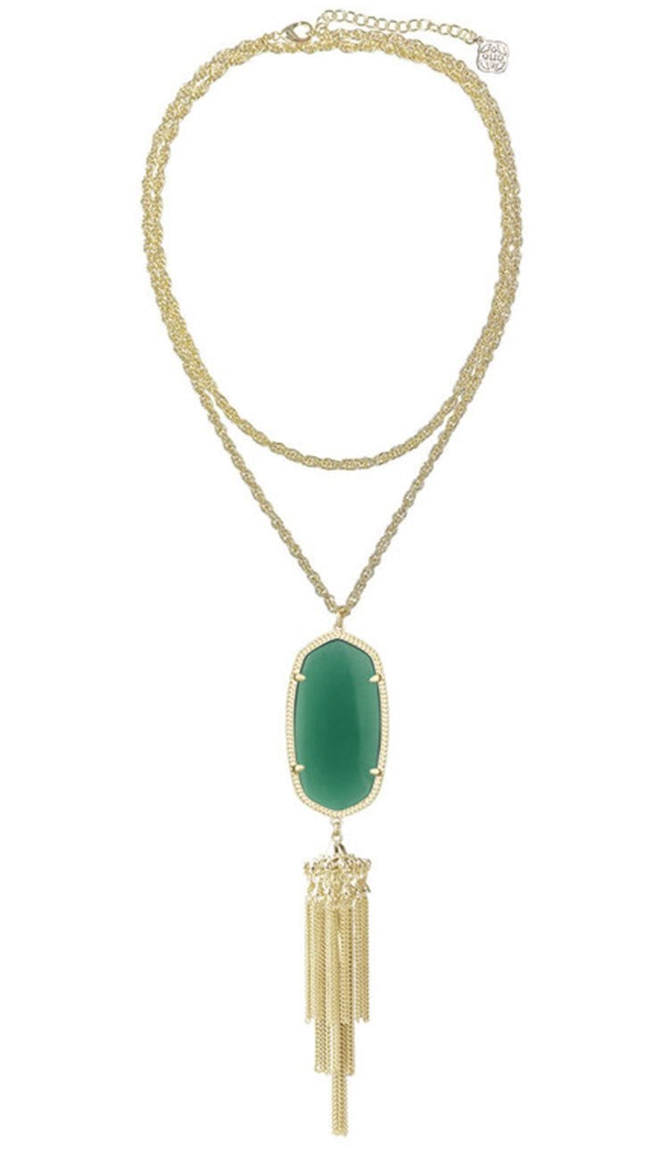 Kendra Scott Lisa 14k Yellow Gold Pendant Necklace in Emerald | The Summit  at Fritz Farm