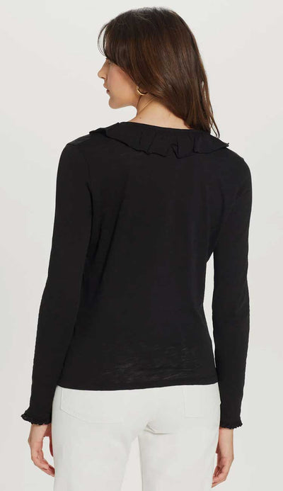Amour ruffle shirt in black by Goldie  back detail- paula and chlo