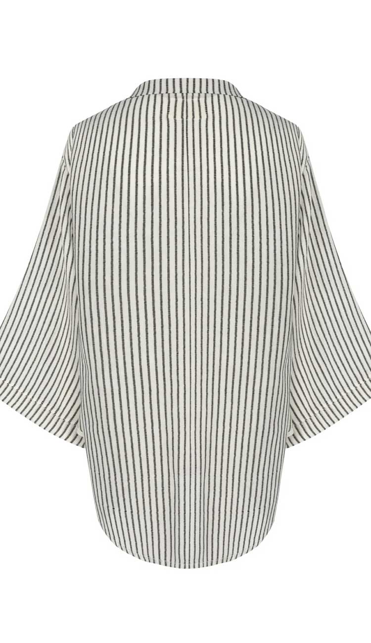Sade Top with black stripes in 100% Turkish Cotton - Paula & Chlo back view