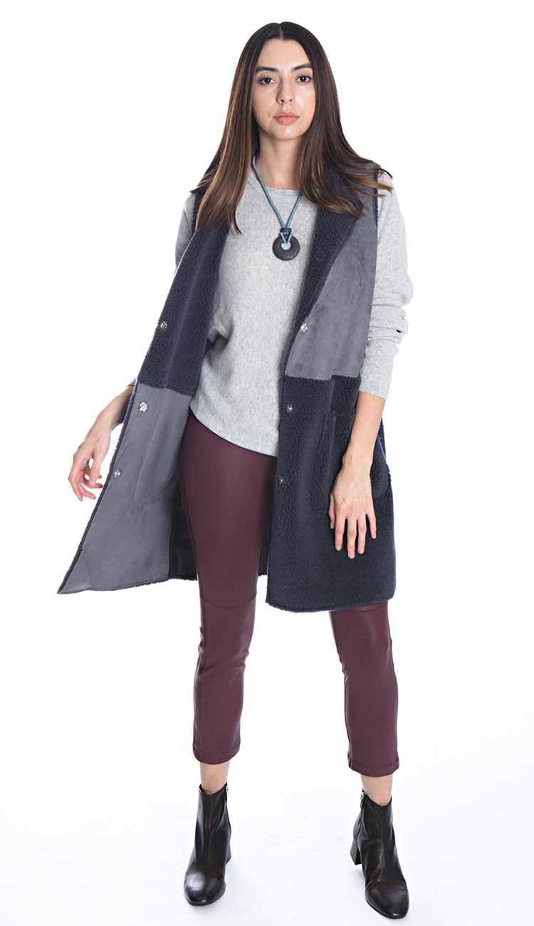 shearling & suede vest by rino and pelle