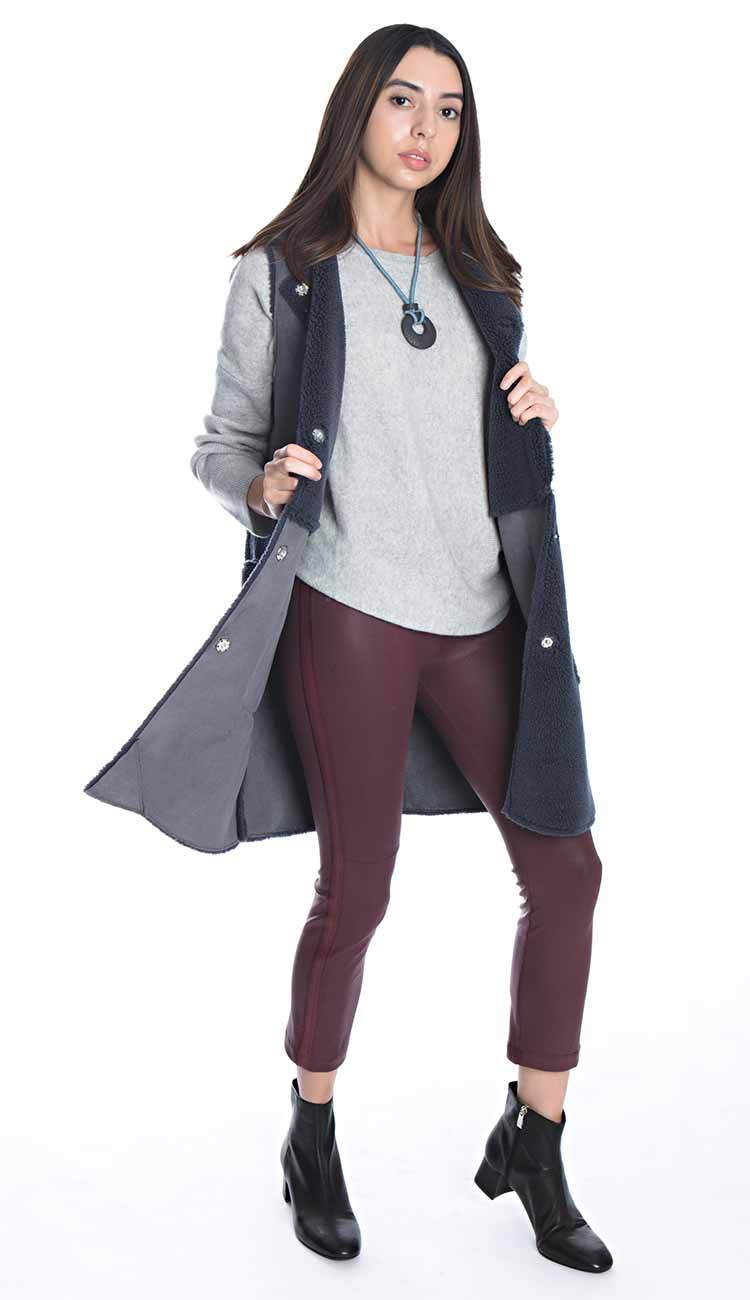 gemma coated vegan leather skimmer bordeaux by david lerner