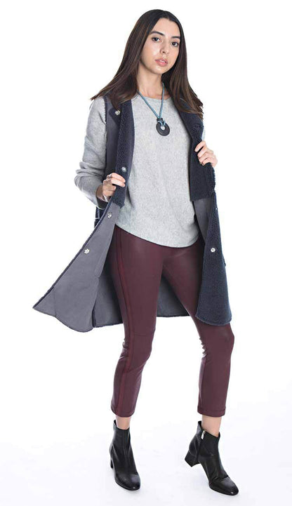 gemma coated vegan leather skimmer bordeaux by david lerner