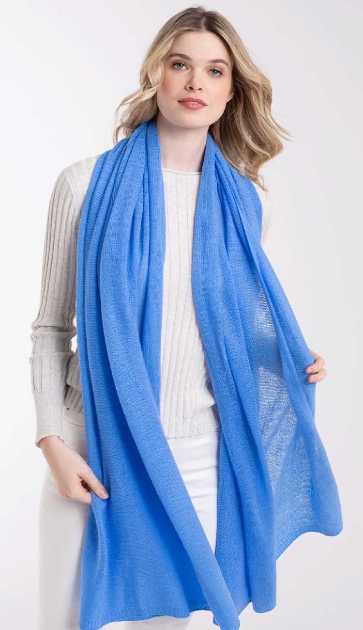 100% cashmere breezy travel wrap by Alashan in Splash - Paula & Chlo