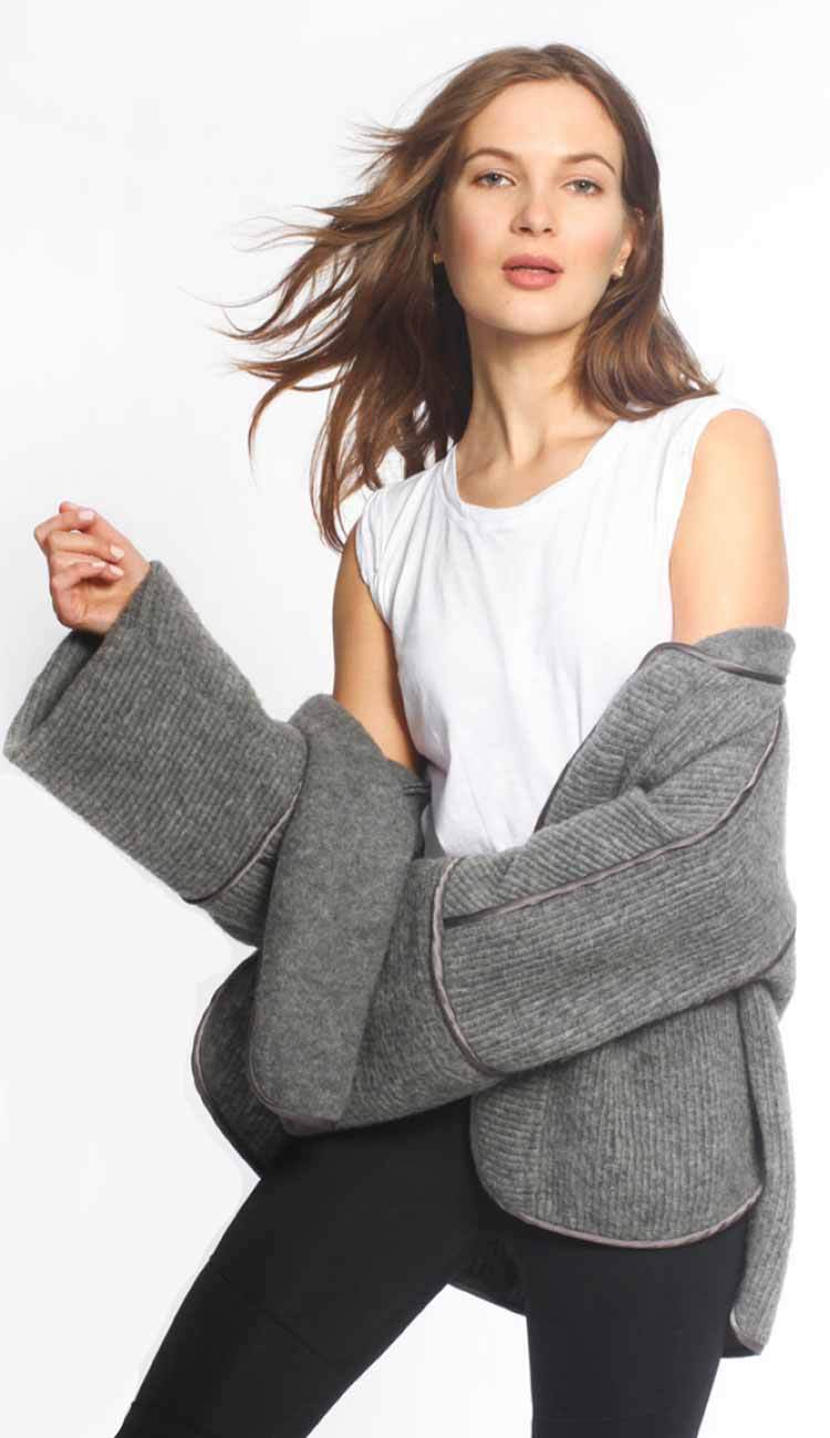 tatiana wool cape coat by garbe luxe front view 2