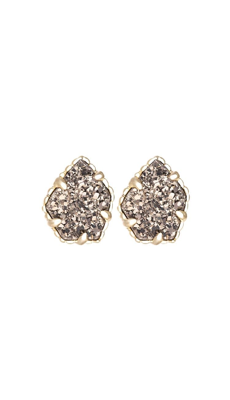 Platinum drusy tessa earrings by kendra scott