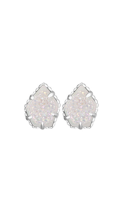 Iridescent Drusy Rhodium Tessa Earrings BY KENDRA SCOTT