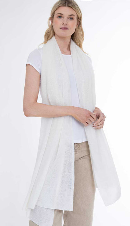 whitelightweight travel wrap claudia nichole cashmere - paula and chlo