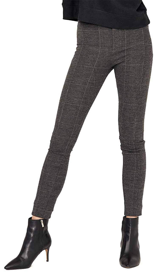 stretch plaid trouser cigarette pant by david lerner close view