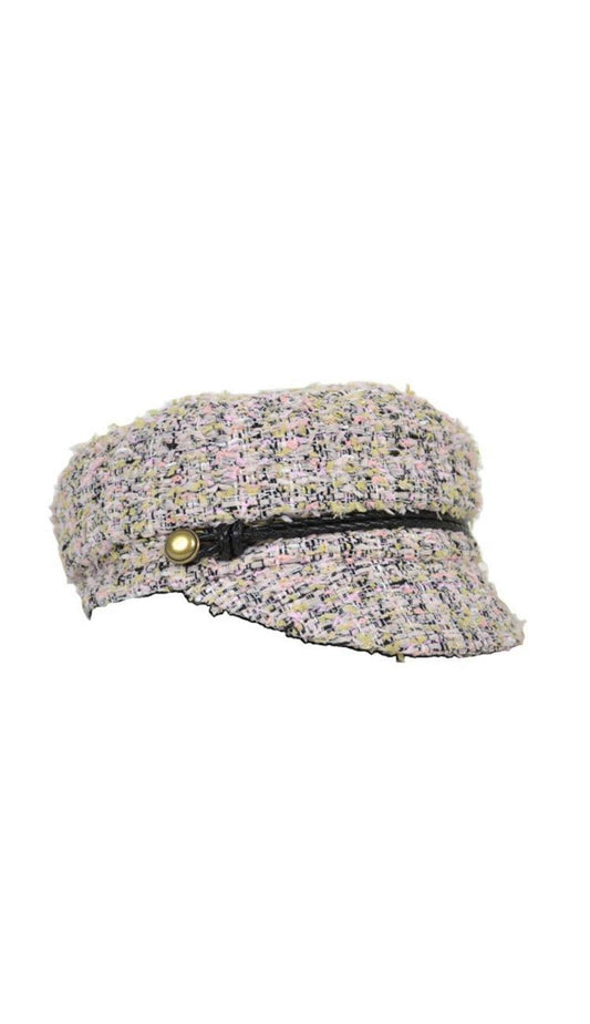 Elyse Tweed Marine Cap in Pink by Eugenia Kim