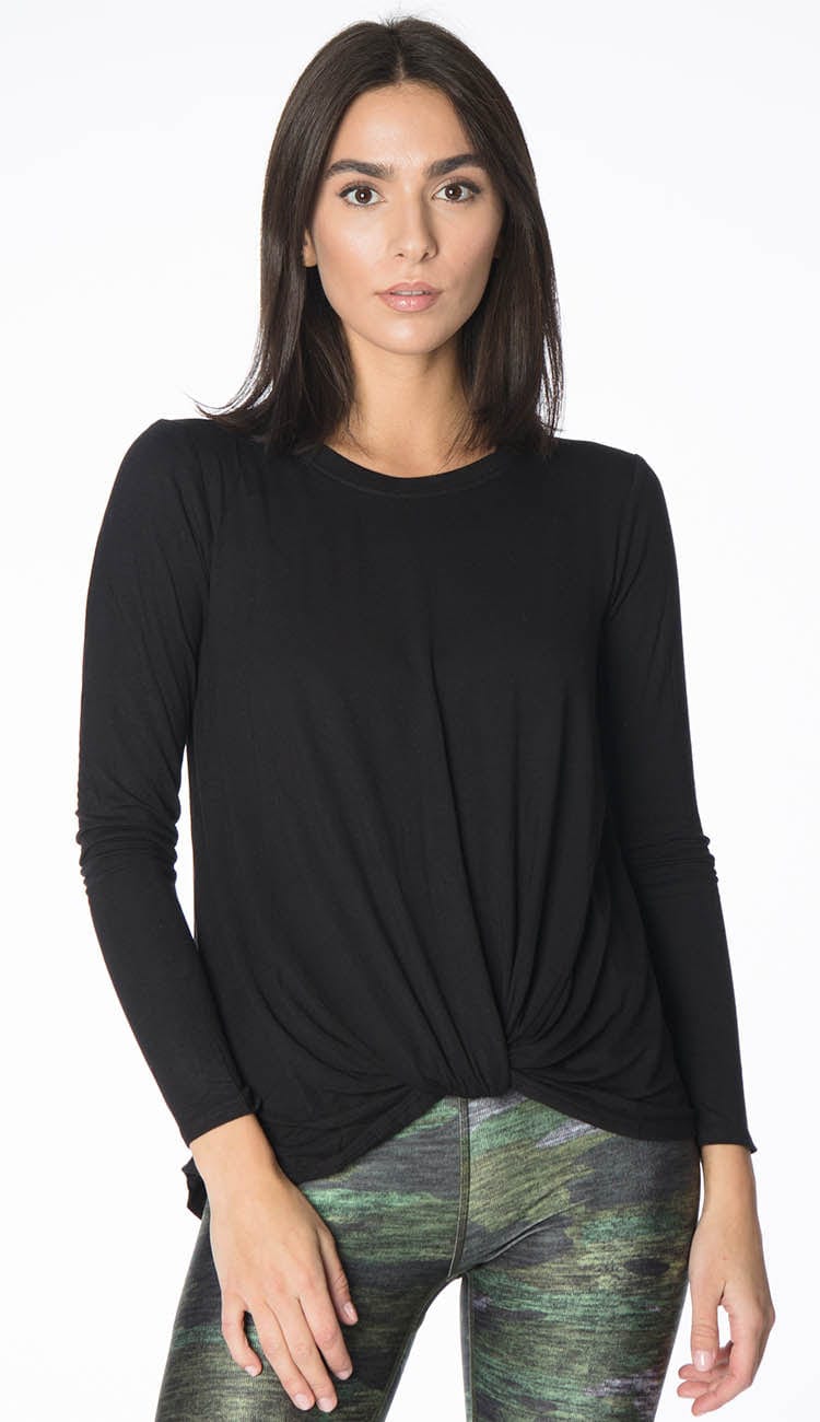 twist front long sleeve shirt by Terez