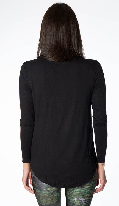 Twist front long sleeve top back view by terez